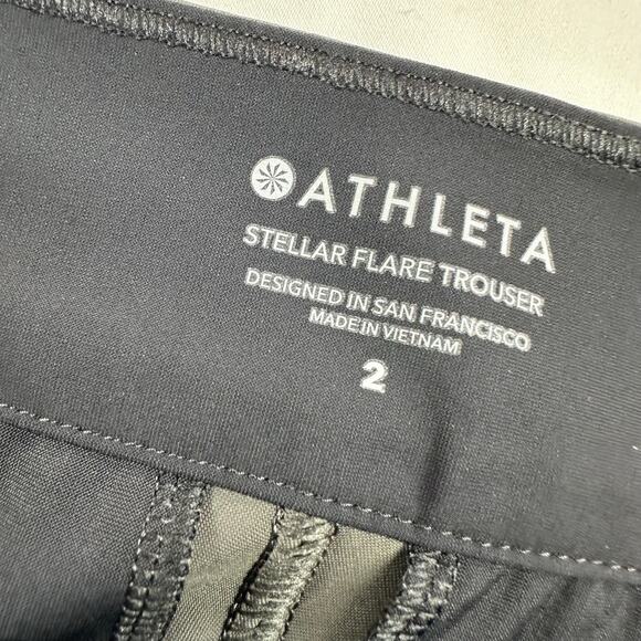 Athleta Pants Womens 2 Arbor Olive Green Stellar Flare Trouser Zip Ankle Commute - Picture 5 of 14